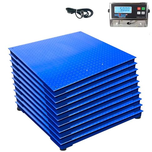 SellEton SL-700-2x3 | 24" x 36" (2x3) Multi-Pack Floor Scales with Indicator, Industrial and Warehouse Uses | 10x Multi-Pack in Blue | 20,000 lb x 2 lb in Saudi Arabia