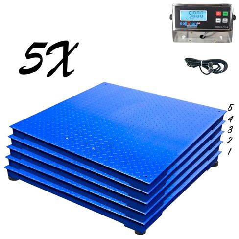 SellEton SL-700-2x3 | 24" x 36" (2x3) Multi-Pack Floor Scales with Indicator, Industrial and Warehouse Uses | 5X Multi-Pack in Blue | 10,000 lb x 1 lb in Saudi Arabia