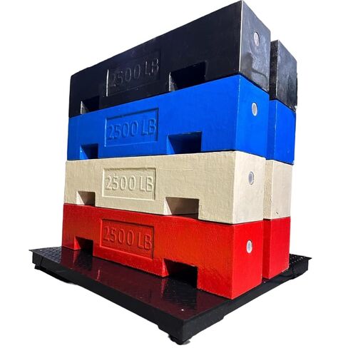 SellEton SL-700-2x3 | 24" x 36" (2x3) Multi-Pack Floor Scales with Indicator, Industrial and Warehouse Uses | 5X Multi-Pack in Red | 10,000 lb x 1 lb in Kuwait