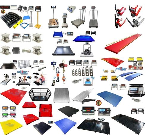 SellEton SL-700-2x3 | 24" x 36" (2x3) Multi-Pack Floor Scales with Indicator, Industrial and Warehouse Uses | 5X Multi-Pack in Red | 10,000 lb x 1 lb in Kuwait