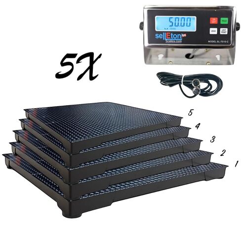 SELLETON SL-700-2X3 | 24 "× 36" (2 × 3) مقاييس أرضية متعددة الحزم مع مؤشر ، والاستخدامات الصناعية والمستودعات تستخدم | 5x حزمة متعددة باللون الأسود | 20،000 رطل × 2 رطل in Saudi Arabia