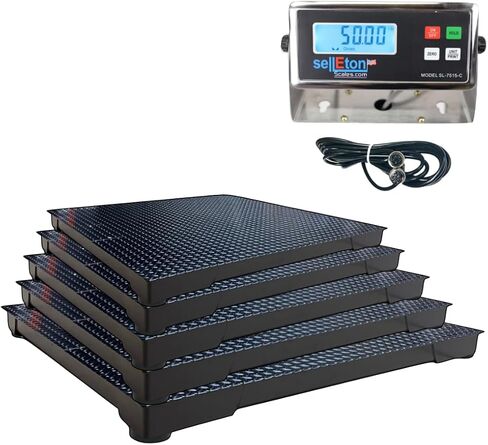 SELLETON SL-700-2X3 | 24 "× 36" (2 × 3) مقاييس أرضية متعددة الحزم مع مؤشر ، والاستخدامات الصناعية والمستودعات تستخدم | 5x حزمة متعددة باللون الأسود | 1000 رطل × 0.2 رطل in Saudi Arabia