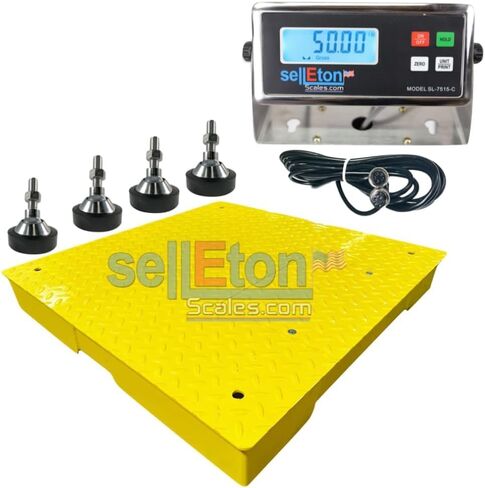 SellEton SL-700-2x3 | 24" x 36" (2x3) Multi-Pack Floor Scales with Indicator, Industrial and Warehouse Uses | 10x Multi-Pack in Yellow | 1000 lb x 0.2 lb in Saudi Arabia