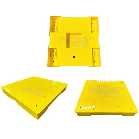 SellEton SL-700-2x3 | 24" x 36" (2x3) Multi-Pack Floor Scales with Indicator, Industrial and Warehouse Uses | 5X Multi-Pack in Yellow | 2,500 lb x 0.5 lb in Saudi Arabia