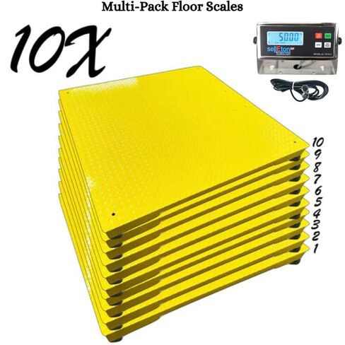 SELLETON SL-700-2X3 | 24 "× 36" (2 × 3) مقاييس أرضية متعددة الحزم مع مؤشر ، والاستخدامات الصناعية والمستودعات تستخدم | 10x حزمة متعددة باللون الأصفر | 20،000 رطل × 2 رطل in Saudi Arabia
