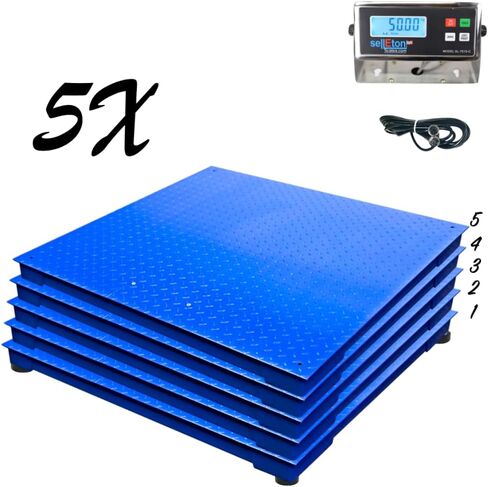 SellEton SL-700-2x3 | 24" x 36" (2x3) Multi-Pack Floor Scales with Indicator, Industrial and Warehouse Uses | 5X Multi-Pack in Blue | 1000 lb x 0.2 lb in Saudi Arabia