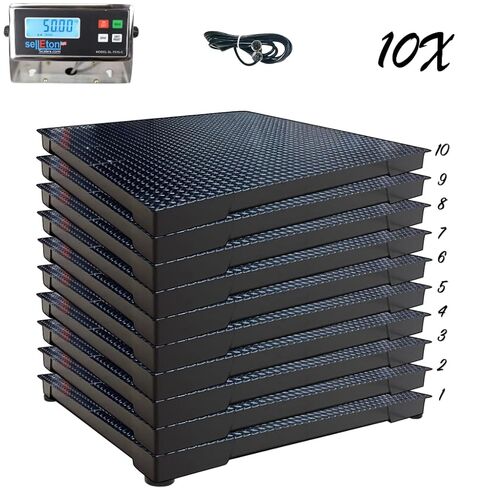 SELLETON SL-700-2X3 | 24 "× 36" (2 × 3) مقاييس أرضية متعددة الحزم مع مؤشر ، والاستخدامات الصناعية والمستودعات تستخدم | 10x حزمة متعددة باللون الأسود | 1000 رطل × 0.2 رطل in Saudi Arabia