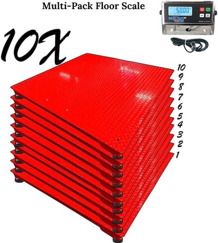 SELLETON SL-700-2X3 | 24 "× 36" (2 × 3) مقاييس أرضية متعددة الحزم مع مؤشر ، والاستخدامات الصناعية والمستودعات تستخدم | 10x حزمة متعددة باللون الأحمر | 30،000 رطل × 5 رطل in Saudi Arabia