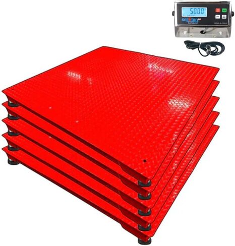 SELLETON SL-700-2X3 | 24 "× 36" (2 × 3) مقاييس أرضية متعددة الحزم مع مؤشر ، والاستخدامات الصناعية والمستودعات تستخدم | 5x حزمة متعددة باللون الأحمر | 1000 رطل × 0.2 رطل in Saudi Arabia