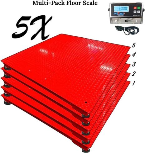 SELLETON SL-700-2X3 | 24 "× 36" (2 × 3) مقاييس أرضية متعددة الحزم مع مؤشر ، والاستخدامات الصناعية والمستودعات تستخدم | 5x حزمة متعددة باللون الأحمر | 1000 رطل × 0.2 رطل in Saudi Arabia