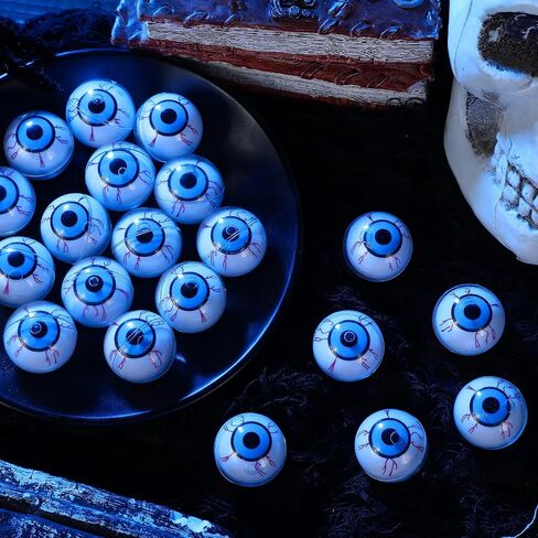 20 Pcs Halloween Plastic Eyeballs 10 Pairs Fake Eye Balls Halloween Decor 1.2" Scary Realistic Eyeball Moving Wobbly Toys for Horror Props Trick or Treat Party Cosplay(Muti Color) in Saudi Arabia