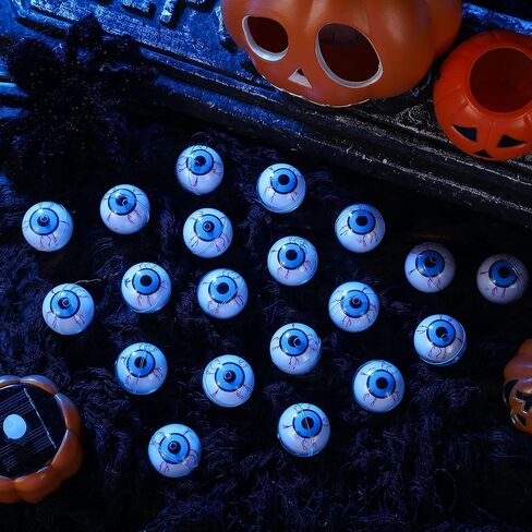 20 Pcs Halloween Plastic Eyeballs 10 Pairs Fake Eye Balls Halloween Decor 1.2" Scary Realistic Eyeball Moving Wobbly Toys for Horror Props Trick or Treat Party Cosplay(Muti Color) in Saudi Arabia