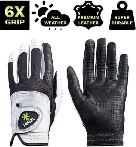 HIRZL Trust Control 2.0 Ladies Golf Gloves – All Weather Womens Golf Glove (White/Black) | Kangaroo Leather Palm | Cabretta Leather Backhand | Trusted by Pros | Sweat Free, Ultimate Grip, Stretch Fit in Kuwait