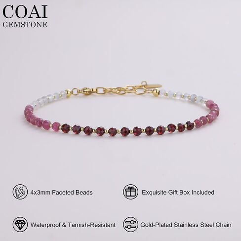 COAI Waterproof Anklet for Women, Women's Gradient Crystal Beaded Anklet in Saudi Arabia
