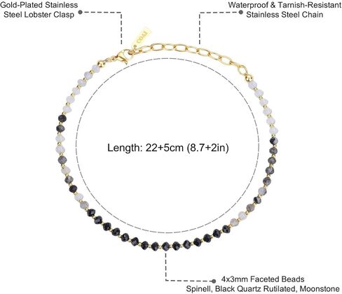 COAI Waterproof Anklet for Women, Women's Gradient Crystal Beaded Anklet in Saudi Arabia