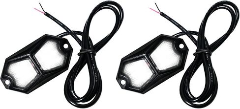 Led Lights Red 2 Pods Wide Angle Waterproof Aluminum 12V 24V for Rock Light, Brake Light, Dome, Foot Well, Front Grill, Motorcycle UTV ATV Underglow, Boat Interior, Golf Cart Interior in Kuwait
