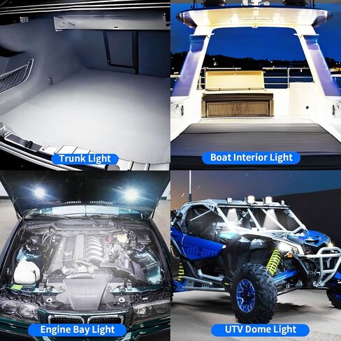 Led Lights Red 2 Pods Wide Angle Waterproof Aluminum 12V 24V for Rock Light, Brake Light, Dome, Foot Well, Front Grill, Motorcycle UTV ATV Underglow, Boat Interior, Golf Cart Interior in Kuwait