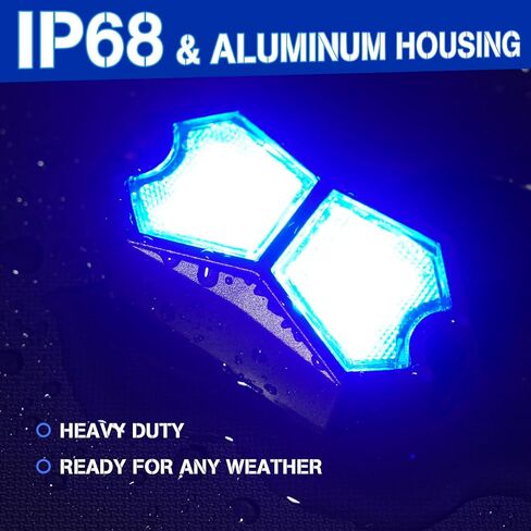 Led Lights Red 2 Pods Wide Angle Waterproof Aluminum 12V 24V for Rock Light, Brake Light, Dome, Foot Well, Front Grill, Motorcycle UTV ATV Underglow, Boat Interior, Golf Cart Interior in Kuwait