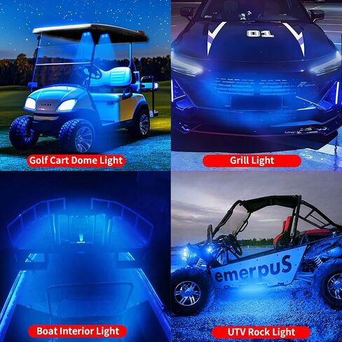 Led Lights Red 2 Pods Wide Angle Waterproof Aluminum 12V 24V for Rock Light, Brake Light, Dome, Foot Well, Front Grill, Motorcycle UTV ATV Underglow, Boat Interior, Golf Cart Interior in Kuwait