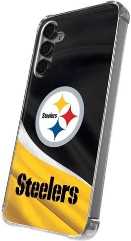 Skinit Clear Phone Case Compatible with Galaxy S24 Plus - Officially Licensed NFL Pittsburgh Steelers Design in Saudi Arabia