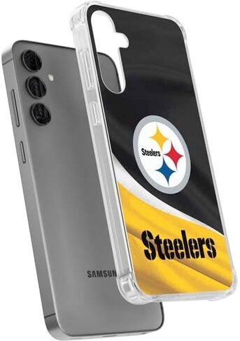 Skinit Clear Phone Case Compatible with Galaxy S24 Plus - Officially Licensed NFL Pittsburgh Steelers Design in Saudi Arabia