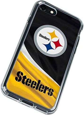 Skinit Clear Phone Case متوافق مع iPhone SE (2nd & 3rd Gen) - تصميم NFL Pittsburgh Steelers المرخص رسميًا in Saudi Arabia