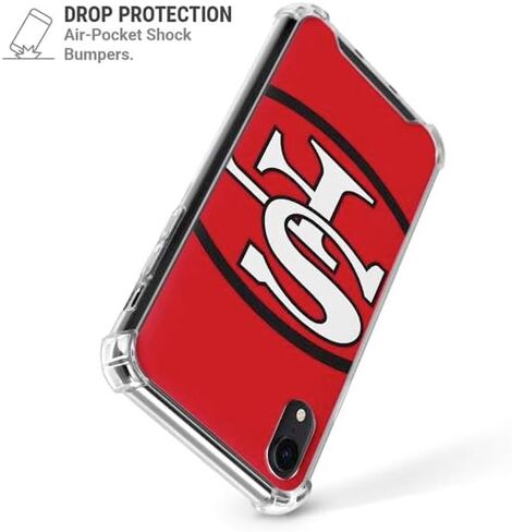 Skinit Clear Phone Case متوافق مع iPhone XR - تصميم شعار NFL San Francisco 49ers المرخص رسميًا in Saudi Arabia