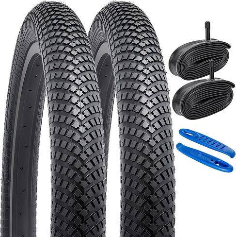 YUNSCM 2-PCS 20" Bike Tires 20x2.35/60-406 and 20" Bike Tubes Schrader Valve with 2 Rim Strips Compatible with Road Bike 20x2.30 20 x 2.35 Bicycle Tires and Tubes (Y-1225) in Saudi Arabia