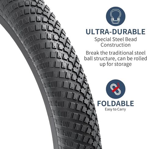 YUNSCM 2-PCS 20" Bike Tires 20x2.35/60-406 and 20" Bike Tubes Schrader Valve with 2 Rim Strips Compatible with Road Bike 20x2.30 20 x 2.35 Bicycle Tires and Tubes (Y-1225) in Saudi Arabia
