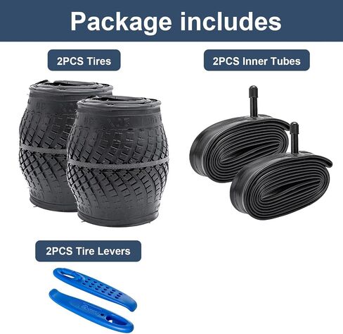 YUNSCM 2-PCS 20" Bike Tires 20x2.35/60-406 and 20" Bike Tubes Schrader Valve with 2 Rim Strips Compatible with Road Bike 20x2.30 20 x 2.35 Bicycle Tires and Tubes (Y-1225) in Saudi Arabia