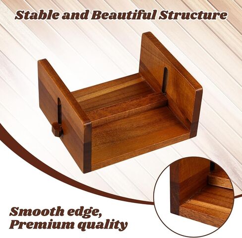 Geelin 2 Pcs Napkin Holder for Table Acacia Wood Napkin Holders with Center Bar 6.75 x 6 x 3.5 Inch Paper Napkin Holder for Home Dining Room Decor Napkin Dispenser for Indoor & Outdoor Use in Saudi Arabia