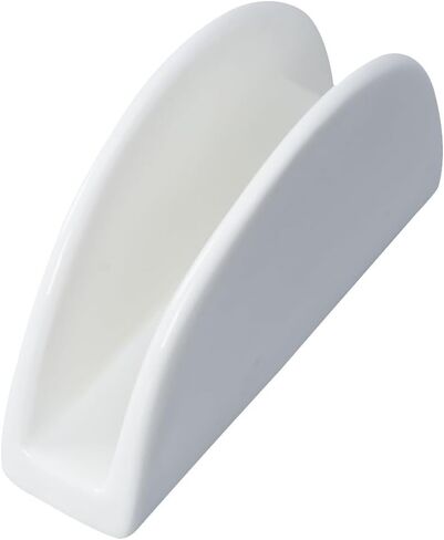 DECHOUS White Napkin Holder Ceramic: Dining Table Porcelain White Paper Napkin Holder - Small Modern Tissue Dispenser Home, Kitchen, Restaurant, Café, Cocktail or Luncheon in Saudi Arabia
