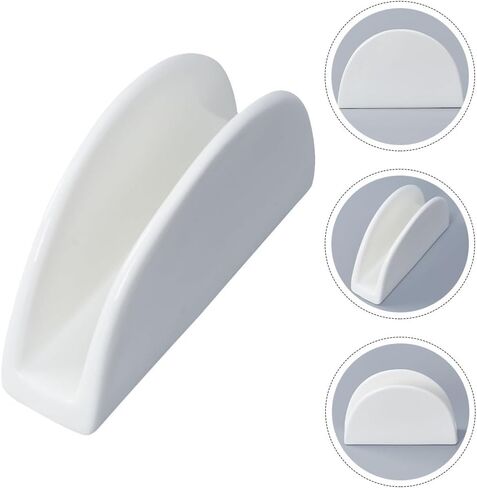 DECHOUS White Napkin Holder Ceramic: Dining Table Porcelain White Paper Napkin Holder - Small Modern Tissue Dispenser Home, Kitchen, Restaurant, Café, Cocktail or Luncheon in Saudi Arabia