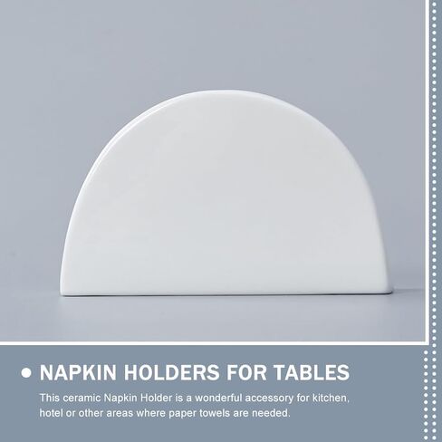 DECHOUS White Napkin Holder Ceramic: Dining Table Porcelain White Paper Napkin Holder - Small Modern Tissue Dispenser Home, Kitchen, Restaurant, Café, Cocktail or Luncheon in Saudi Arabia