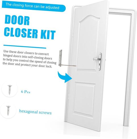 LIFKOME Automatic Door Closer Stainless Steel Door Bug Stopper Wall Protector Heavy Duty in Saudi Arabia