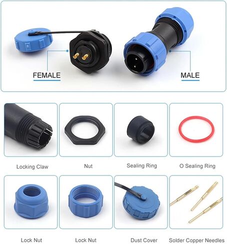 SP13 Nut/Flange/Docking IP68 Connector 2/3/4/5/6/7/9 Pin Cable Wire Connectors Aviation Socket 1Pcs(Flange Type,9P) in Saudi Arabia