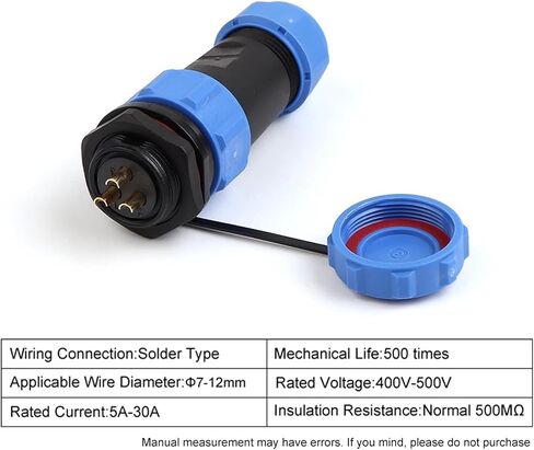 SP21 Aviation Socket IP68 Cable Wire Connectors 2/3/4/5/7/9/12 Pin 1Pcs(Docking Type,1 Set_7P) in Saudi Arabia