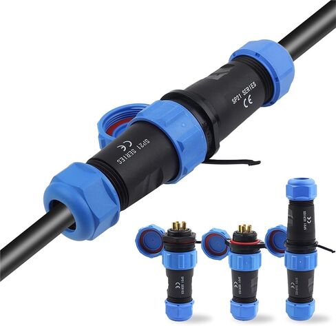 SP21 Aviation Socket IP68 Cable Wire Connectors 2/3/4/5/7/9/12 Pin 1Pcs(Docking Type,1 Set_7P) in Saudi Arabia