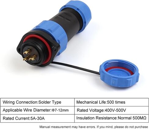 SP21 Aviation Socket IP68 Cable Wire Connectors 2/3/4/5/7/9/12 Pin 1Pcs(Docking Type,1 Set_7P) in Saudi Arabia
