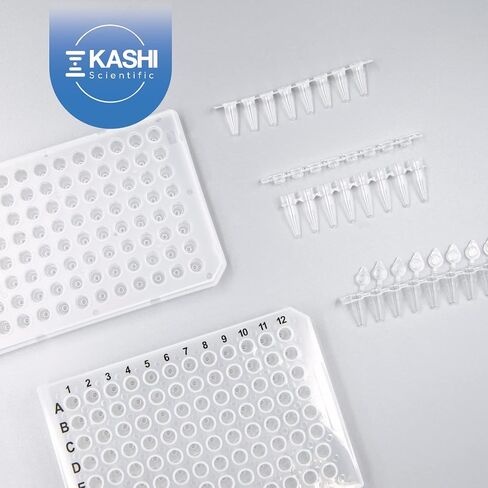 شريط PCR 8 أنبوب ، بولي بروبيلين واضح مع أغطية مسطحة - 125 شرائط/صندوق (.2ml ، غطاء مرفق) in Kuwait