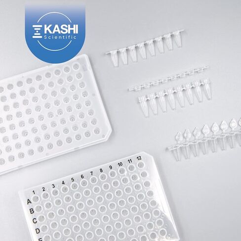 شريط PCR 8 أنبوب ، بولي بروبيلين واضح مع أغطية مسطحة - 125 شرائط/صندوق (.2ml ، غطاء مرفق) in Kuwait