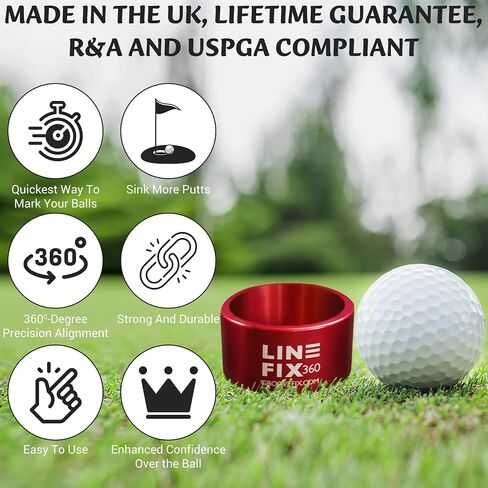 LineFix360 (Black) Golf Ball Alignment Marker – Precision 360° Line Tool for Enhanced Putting Accuracy in Saudi Arabia