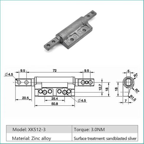 XK512 360 Degree Arbitrary Stop Hinge Stop Rotation Axis Arbitrary Stop 1Pcs(XK512-1Y-1.8NM) in Kuwait