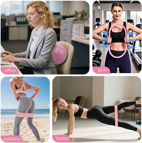 مجموعة حلقة Pilates ، 14 بوصة الدائرة السحرية ، عصابات المقاومة الطويلة والحلقة ، كرة بيلاتيس الناعمة ، جوارب قبضة ، مجتذب ، معدات التمرين المنزلية للنساء والمبتدئين إلى النغمة ، المرونة والقوة الأساسية in Saudi Arabia