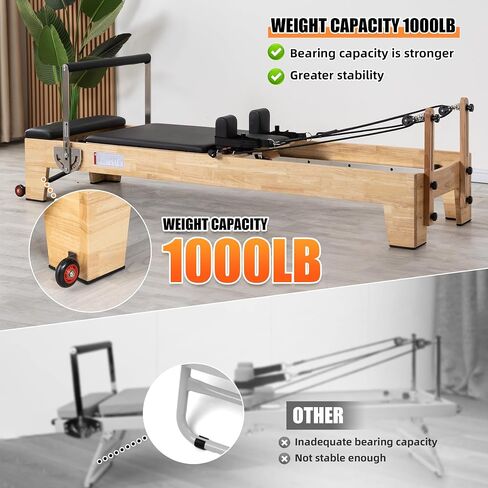 Pilates Reformer Machine, Wood Pilates Machine Bed Yoga Exercise Strength Training Equipment for Home Workout in Saudi Arabia