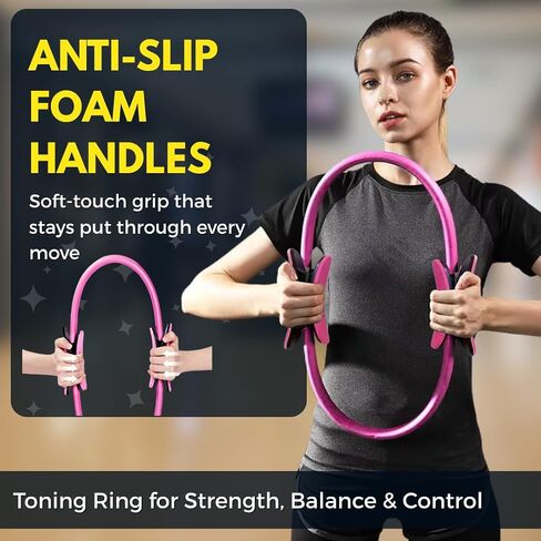 حلقة بيلاتيس 15 بوصة ، دائرة سحرية للنساء ، خاتم اللياقة البدنية ل Core & Foasts ، تدريب اليوغا والقوة ، حلقة التمرين للمنزل والصالة الرياضية ، حبر الفخذ الداخلي ، ملحقات بيلاتيس in Saudi Arabia