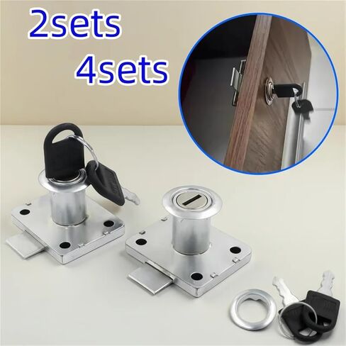 of Furniture Lock Locks Suitable for Bedside Tables, Wardrobes Drawers Hardware Accessory 2/4Pcs(4sets) in Saudi Arabia