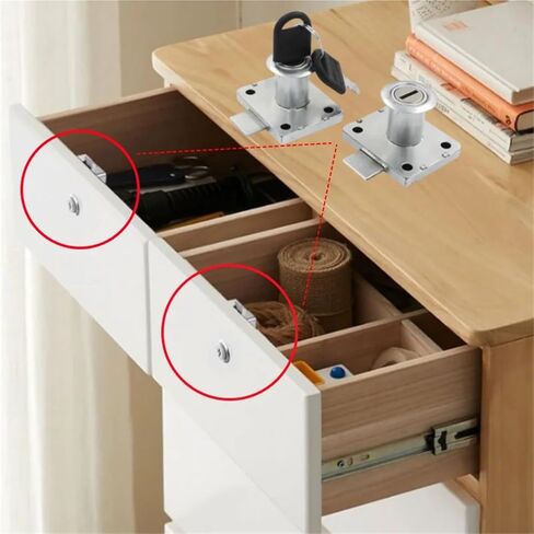of Furniture Lock Locks Suitable for Bedside Tables, Wardrobes Drawers Hardware Accessory 2/4Pcs(4sets) in Saudi Arabia