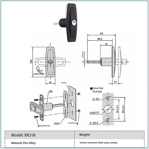 XK318 Handle Stainless Steel Trailer Plane Caravan Truck Engineering Vehicles Panel Latch Lock 1Pcs in Saudi Arabia