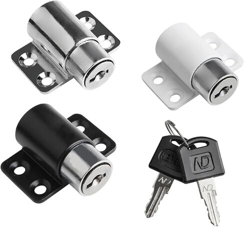 2 Keys Sliding Door Window Locks Safety Aluminum Alloy Security Lock Catches 1Pcs(Black) in Saudi Arabia